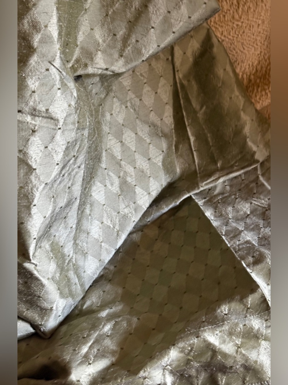 Vintage Kravet Couture Silk Harlequin design Fabric green